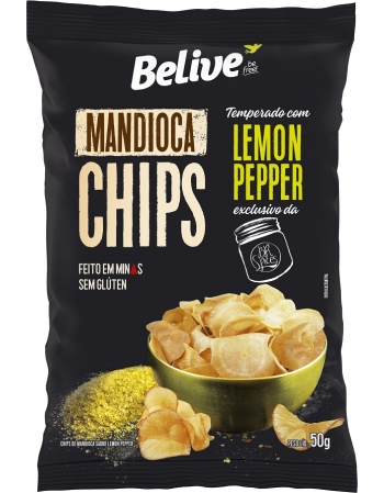 Chips de Mandioca com Lemon Pepper - Belive - Unidade 50g