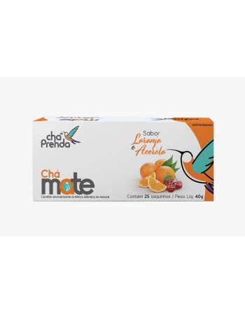 Chá Mate Laranja e Acerola - PRENDA - 40g / 25 saquinhos 