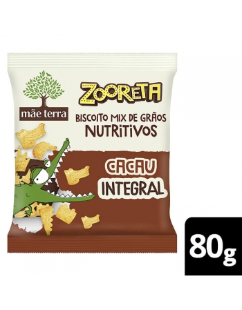 Zooreta Biscoito Cacau Orgânico - MÃE TERRA - 80g