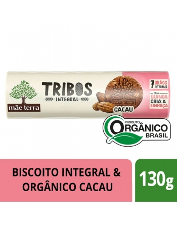 Tribos Biscoito Cacau Orgânico Integral - MÃE TERRA - 130g