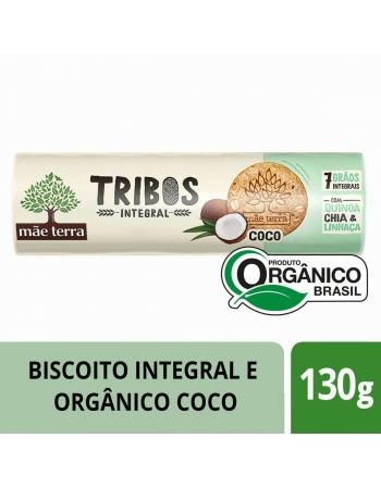 Tribos Biscoito Coco Orgânico Integral - MÃE TERRA - 130g