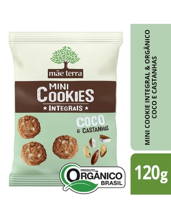 Mini Cookie Coco e Castanhas Orgânico - MÃE TERRA - 120g