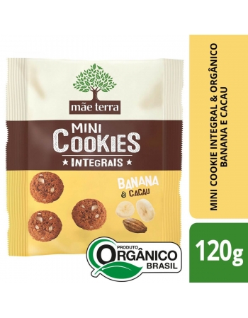 Mini Cookie Banana e Cacau Integral Orgânico - MÃE TERRA - 120g