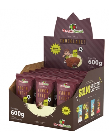 Minibolo Chocolate Sem Glúten- GRANI AMICI- Display 15 unidades x 40g