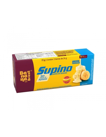 Barra De Frutas Supino Chocolate Branco Zero - Banana Brasil - 3x24g