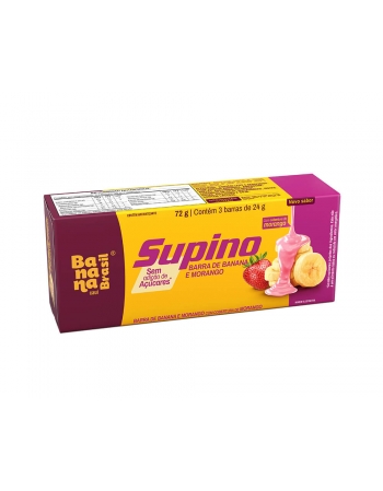 Barra de Frutas Supino Banana Morango - Banana Brasil - 3x24g