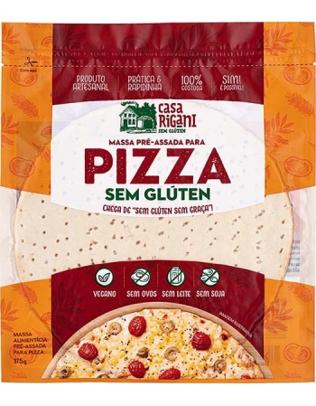 Massa pré-assada para Pizza Sem Glúten - Casa Rigani - pacote 175g