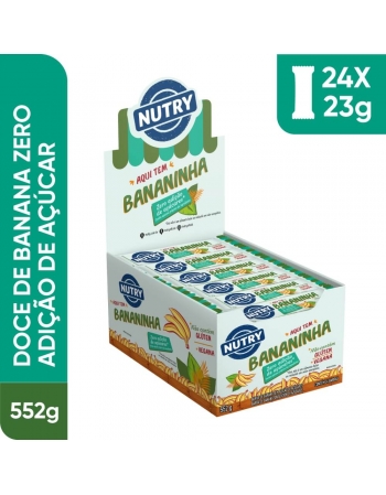 Barra de Fruta Bananinha Zero - Nutry - 24 x 23g - Vegana, Sem Glúten e Zero Adição de Açúcares