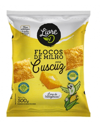 Flocos de Milho para Cuscuz Não Transgênico - LivreD - 500g