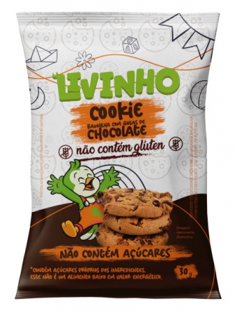 Rosquinha de Chocolate Zero Açúcar e Sem Glúten - Livinho - 9 x 30g