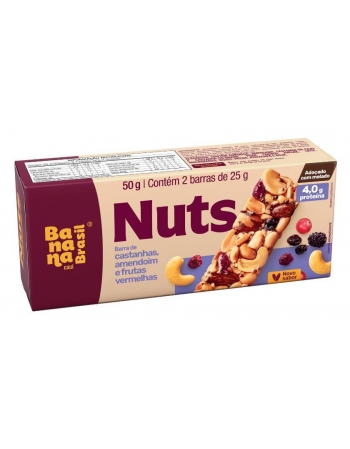 Barra de Nuts Frutas Vermelhas - Banana Brasil - 2x25g