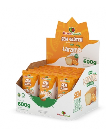 Minibolo Laranja Sem Glúten Zero Açúcar - GRANI AMICI - Display 15 unidades x 40g