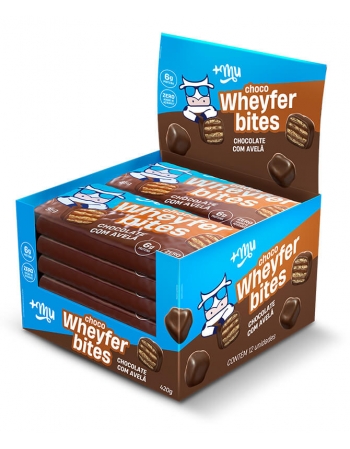 Choco Wheyfer Bites Chocolate com Avelã - +Mu - Display 12 x 35g