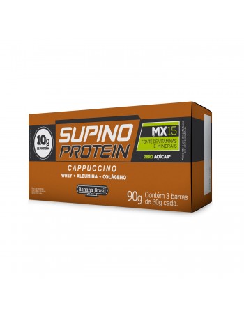 Barra Supino Protein Cappuccino - Banana Brasil - Caixeta Com 3 Unidades De 30G