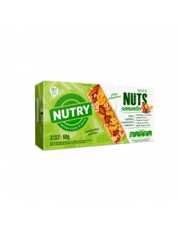 Barra De Nuts Nutry Sementes - Nutrimental - Caixeta Com 2 Unidades De 30G