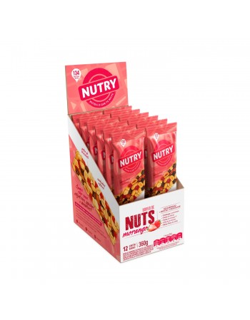Barra De Nuts Nutry Morango - Nutrimental - Display Com 12 Unidades De 30G
