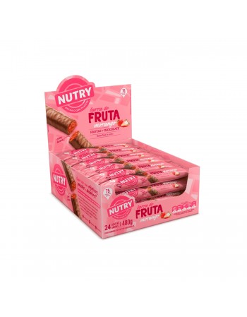 Barra De Frutas Nutry Morango E Chocolate - Nutrimental - Display Com 24 Unidades De 20G