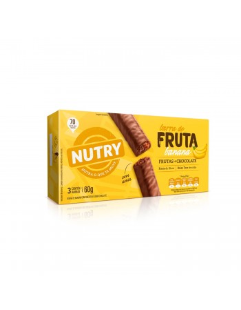 Barra De Frutas Nutry Banana E Chocolate - Nutrimental - Caixeta Com 3 Unidades De 20G