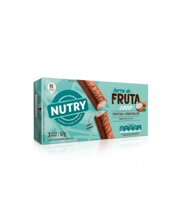 Barra De Frutas Nutry Coco E Chocolate - Nutrimental - Caixeta Com 3 Unidades De 19G