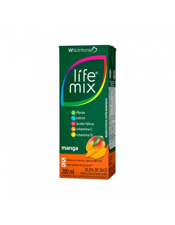 SUCO BAIXA CALORIA MANGA - 30% SUCO INTEGRAL - LIFE MIX - 200 ML