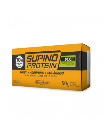 Barra Supino Protein Baunilha e Cookies - Banana Brasil - Caixeta Com 3 Unidades De 30G