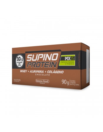 Barra Supino Protein Chocolate - Banana Brasil - Caixeta Com 3 Unidades De 30G